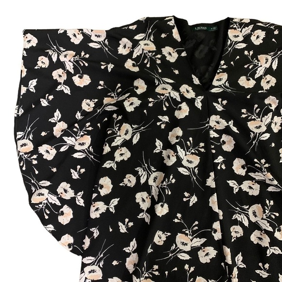 Lauren Ralph Lauren Womens Braedyn Black Floral Daytime Party Dress Size Medium - Picture 6 of 10